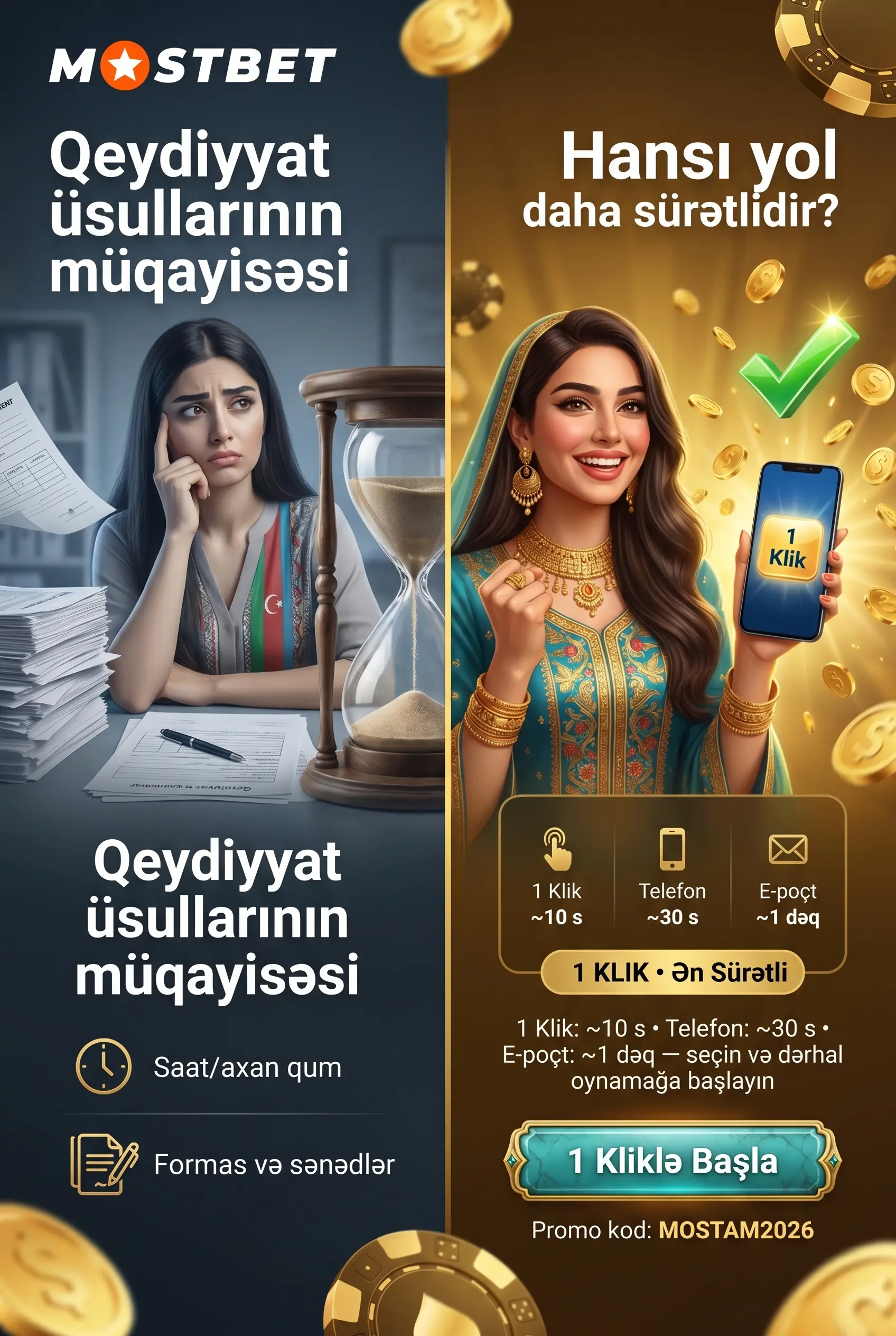 Mostbet-də qeydiyyat üsulları